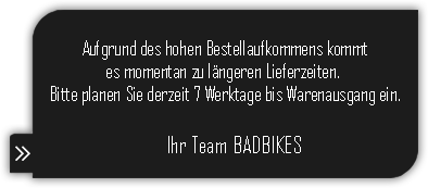 Aufgrund des hohen Bestellaufkommens kommt es momentan zu längeren Lieferzeiten. Bitte planen Sie derzeit 7 Werktage bis Warenausgang ein.