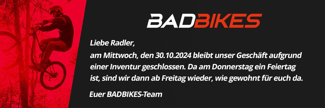 Radlerpause: 30.10. und 31.10. Geschäft geschlossen